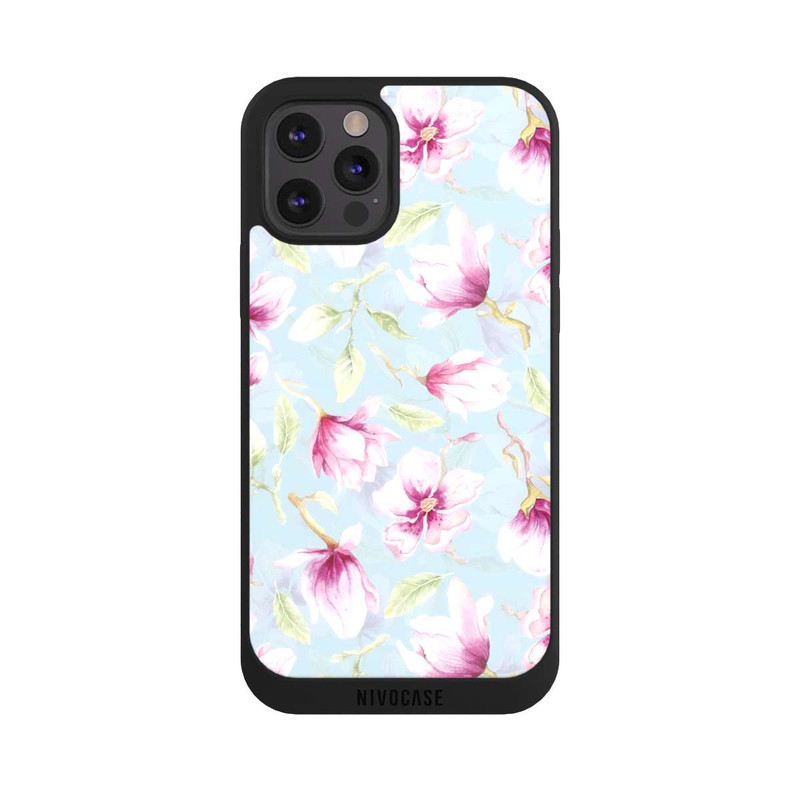 iPhone 12 Pro NIVOpure Magnolien auf Blau