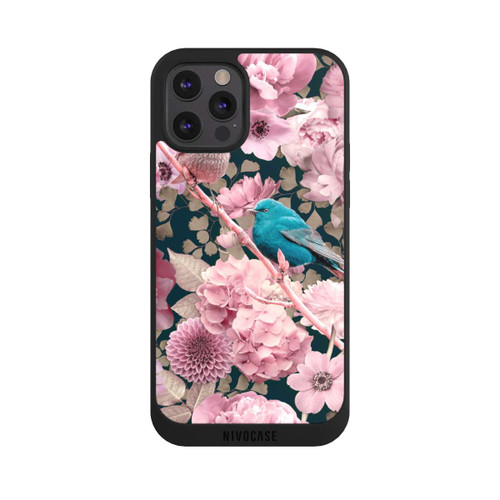 Apple iPhone 12 Pro NIVOpure Spatzen im rosa Blumenmuster