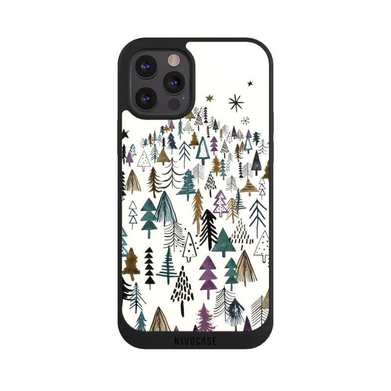 iPhone 12 Pro NIVOpure Montagne Arbres Forêt Violet