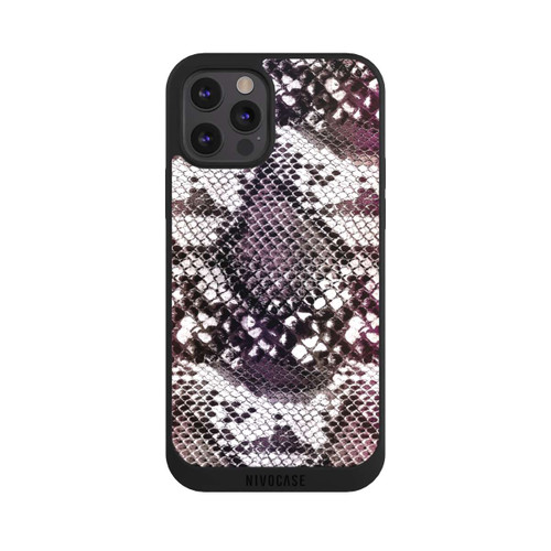 Apple iPhone 12 Pro NIVOpure Burgundy Snake Skin Pattern