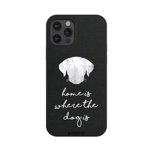 Apple iPhone 12 Pro NIVOpure Home Is Where The Dog Is - White on Black