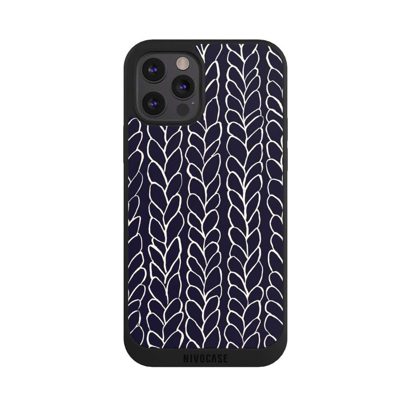 iPhone 12 Pro NIVOpure gezeichnete Wollzöpfe Marine