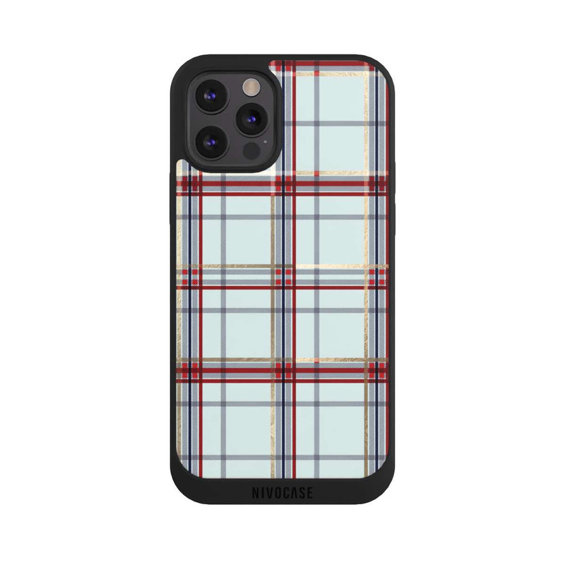 iPhone 12 Pro NIVOpure Tartan Blau
