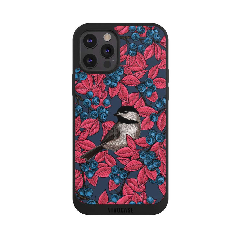 iPhone 12 Pro NIVOpure Blueberries And Birds On Navy