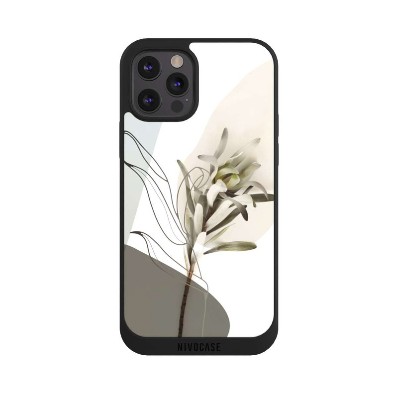 iPhone 12 Pro NIVOpure Boho Line Art Olivgrün
