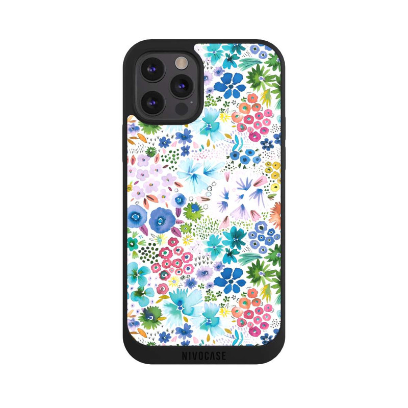 iPhone 12 Pro NIVOpure Kunstvolle kleine Frühlingsblumen blau