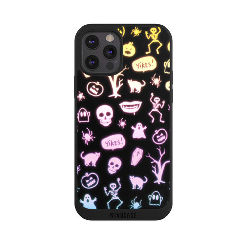 Apple iPhone 12 Pro NIVOpure Neon Halloween Stickers Black Background