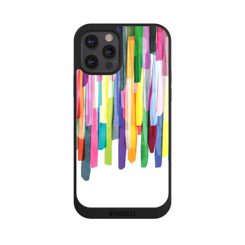 iPhone 12 Pro NIVOpure Bunte Streifen Weißer Hintergrund