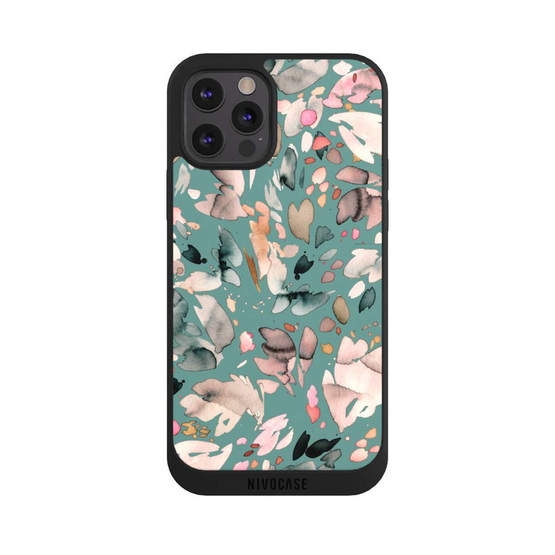 iPhone 12 Pro NIVOpure Abstrakte Blumenblätter grün
