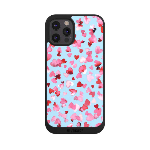 Apple iPhone 12 Pro NIVOpure Saint Valentin Amour Coeurs Rose Bleu