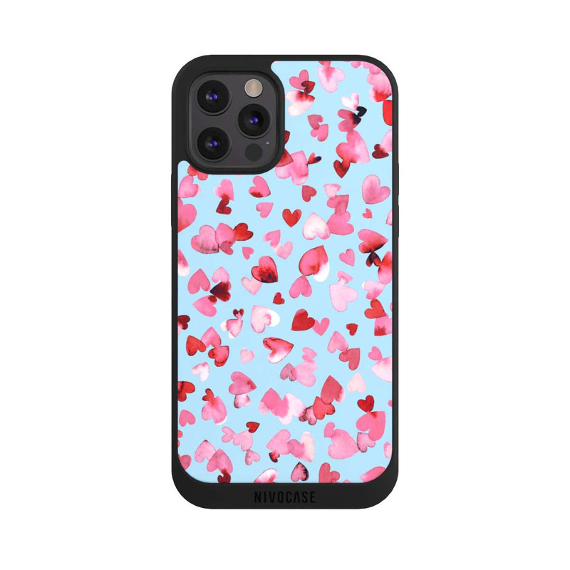 iPhone 12 Pro NIVOpure Valentinstagsherzen in rosa blau