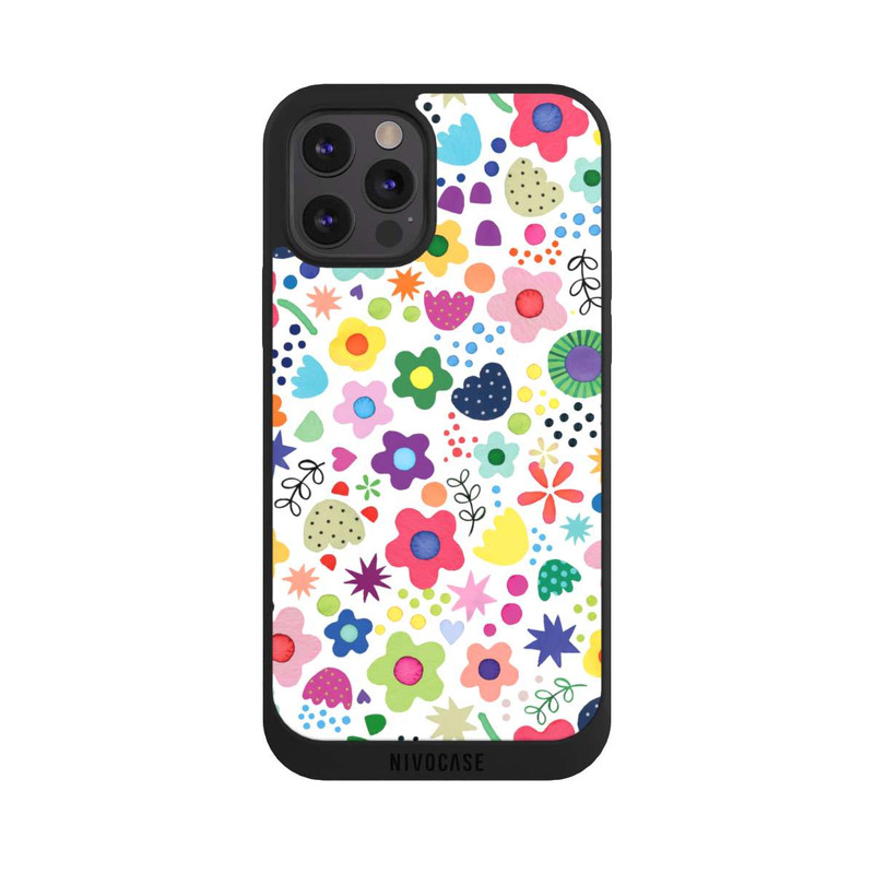 iPhone 12 Pro NIVOpure Psychedelische Blumen bunt