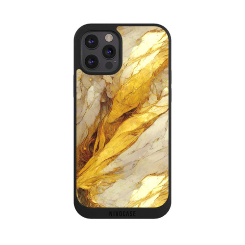 Apple iPhone 12 Pro NIVOpure Weiße Marmor-Golddruckschichten