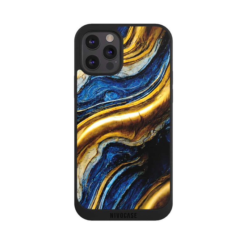 iPhone 12 Pro NIVOpure Struktur im Royalblau- und Gold-Look