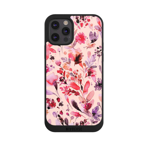 Apple iPhone 12 Pro NIVOpure Künstlerische Blumen Viva Magenta