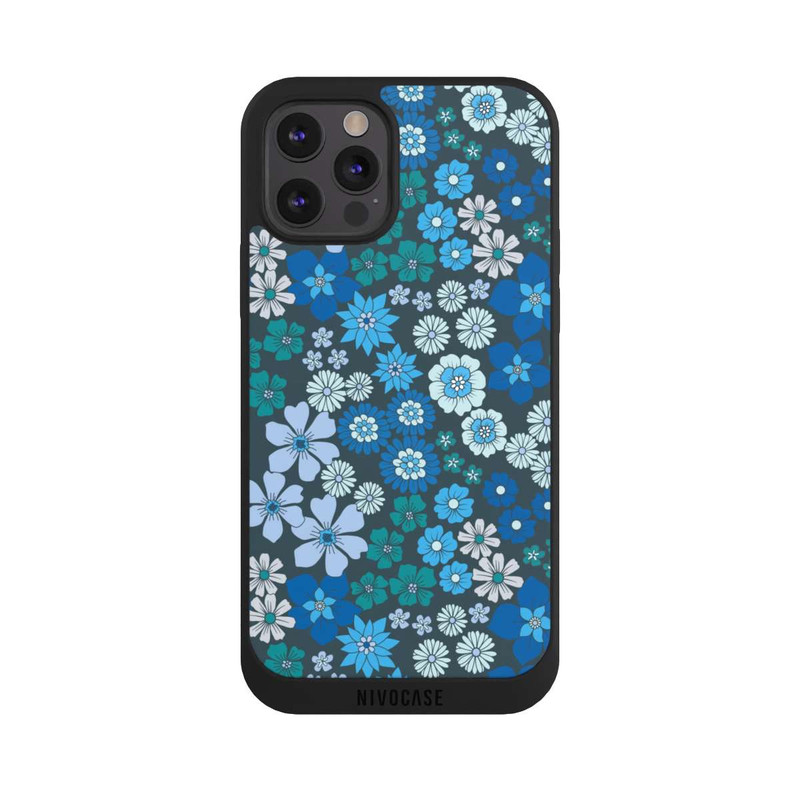 iPhone 12 Pro NIVOpure Fleurs bleues DeinDesign