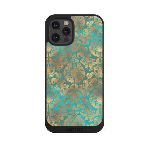 Apple iPhone 12 Pro NIVOpure Damasttapete Türkis