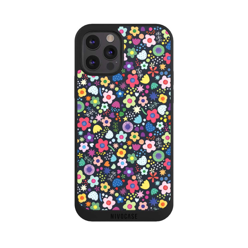 iPhone 12 Pro NIVOpure Psychedelic Flowers Multi Black