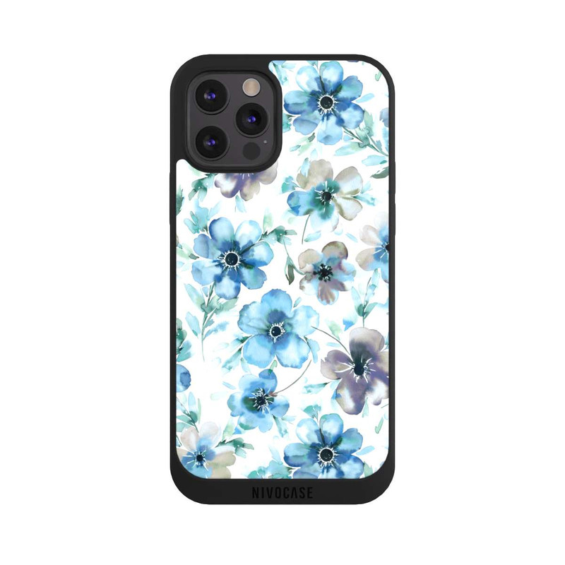 iPhone 12 Pro NIVOpure Blaues Blumenmuster Trendy