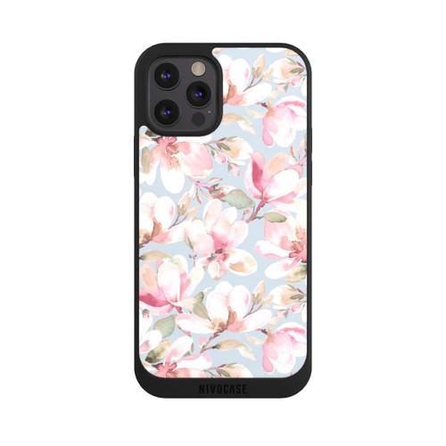 Apple iPhone 12 Pro NIVOpure Magnolien Blumen Pastellrosa