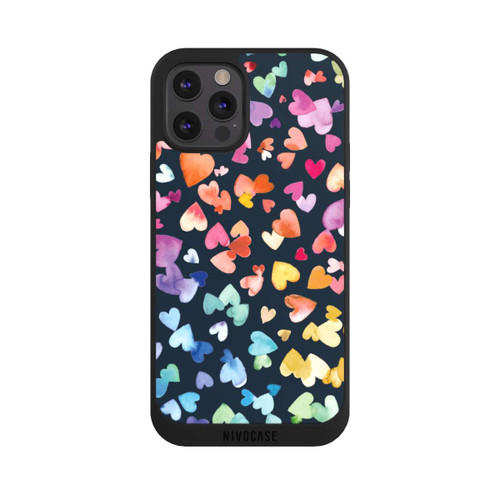 Apple iPhone 12 Pro NIVOpure Valentinstag Herzen Schwarz