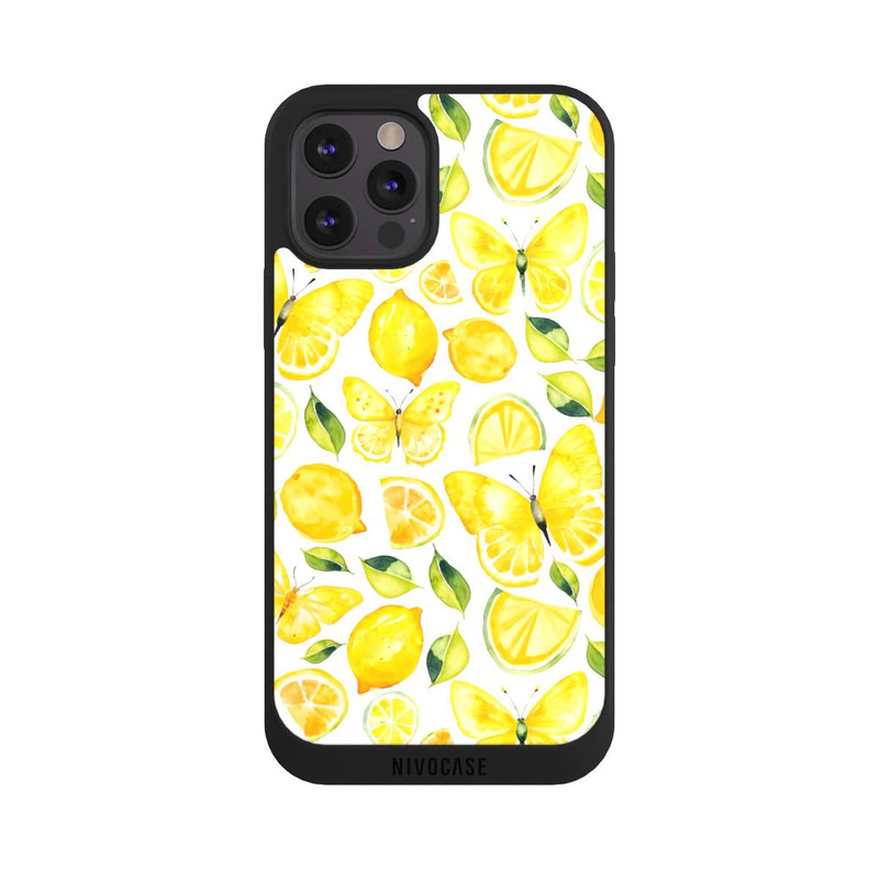 iPhone 12 Pro NIVOpure Zitrone und Schmetterling Muster