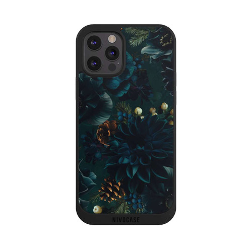 Apple iPhone 12 Pro NIVOpure Blumenmuster Grün und Blau