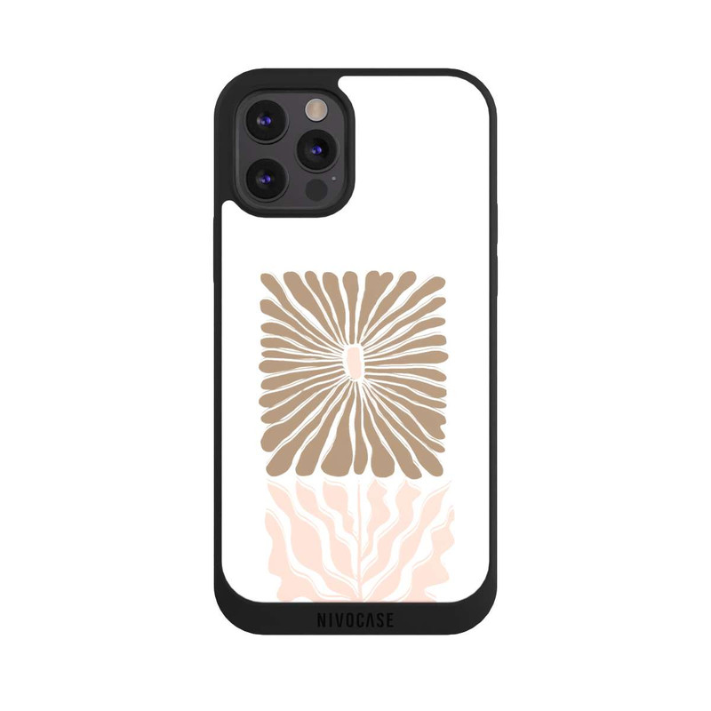 iPhone 12 Pro NIVOpure Eckige Blume Hellbraun