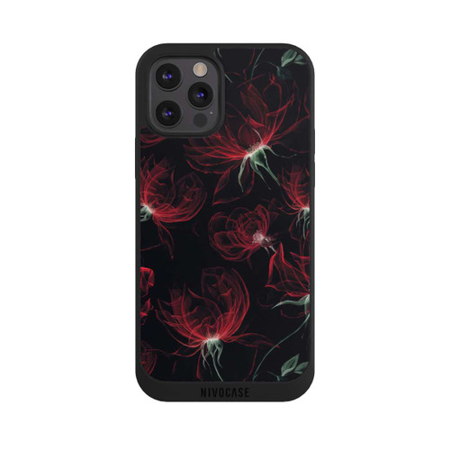 Apple iPhone 12 Pro NIVOpure Tapete mit roten Blumen
