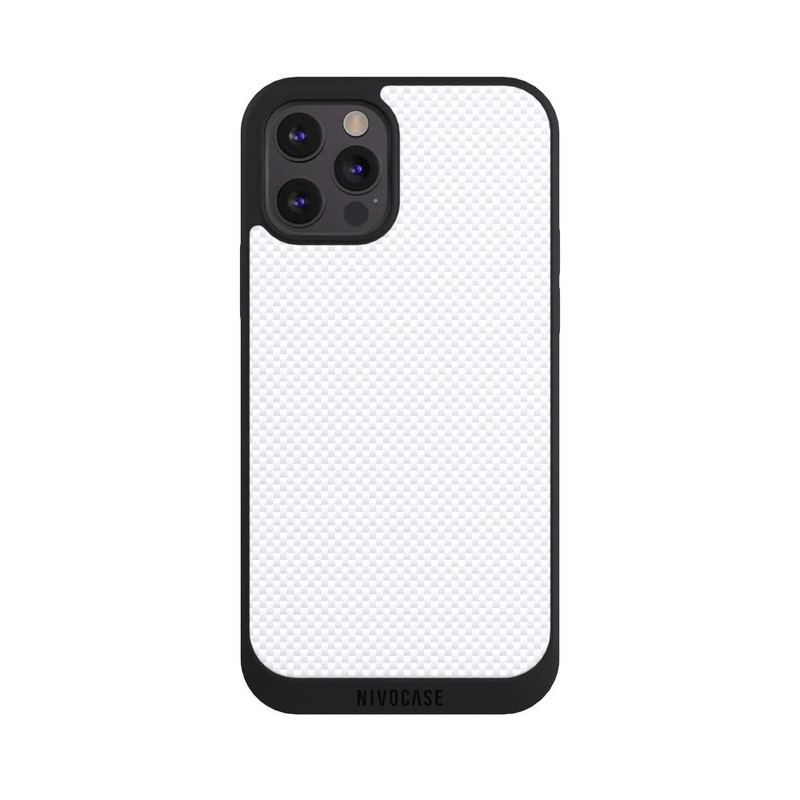 iPhone 12 Pro Max NIVOpure Look Carbone Blanc