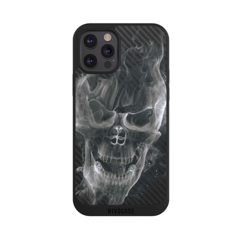 Apple iPhone 12 Pro Max NIVOpure rauchender Totenkopf Carbon