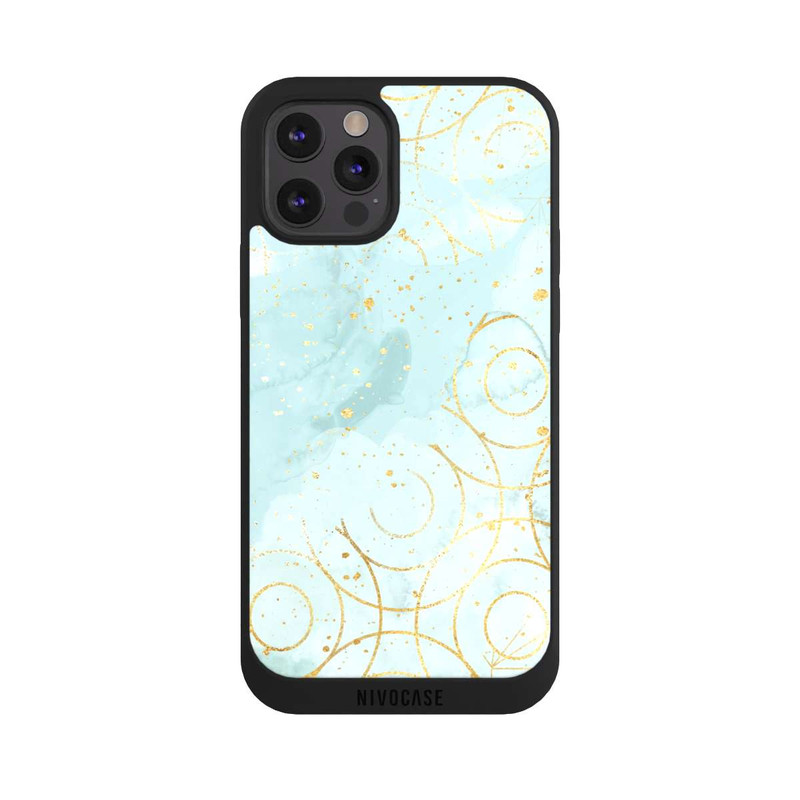 iPhone 12 Pro Max NIVOpure Marbre Vert Motif de Maille Mixte