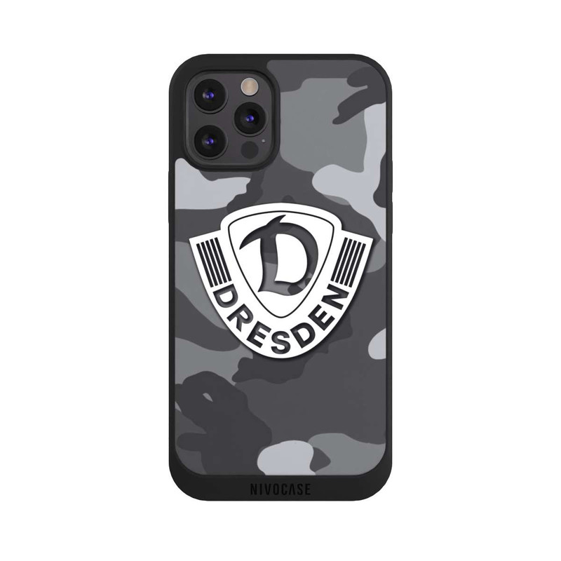 iPhone 12 Pro Max NIVOpure Dresden Camouflage Grau - Dynamo Dresden