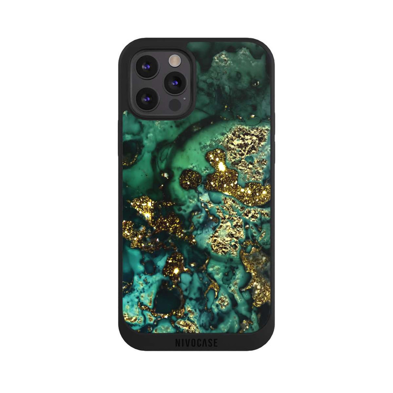 iPhone 12 Pro Max NIVOpure Cyan Glitter Marble Look