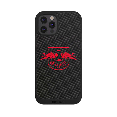Apple iPhone 12 Pro Max NIVOpure Rotes RB Leipzig Logo auf Carbonoptik
