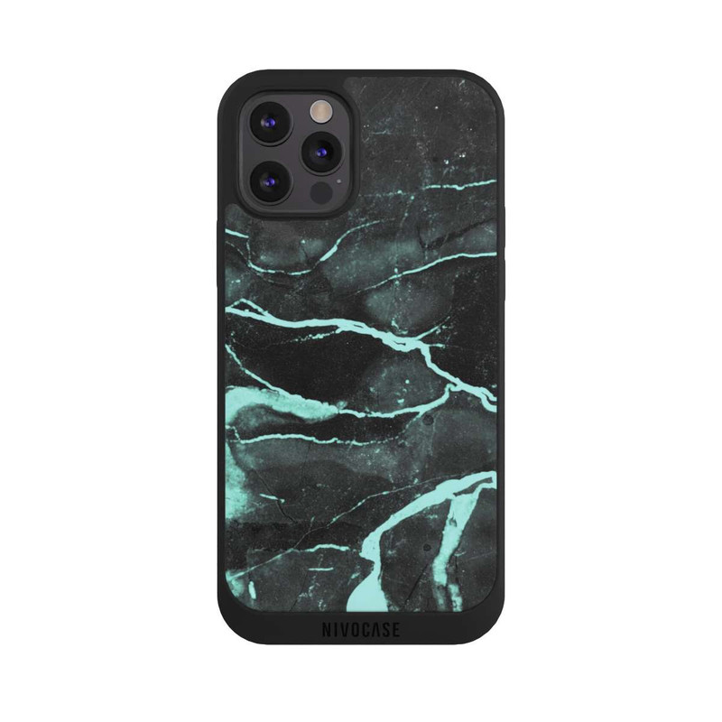 iPhone 12 Pro Max NIVOpure Marbre gris et bleu