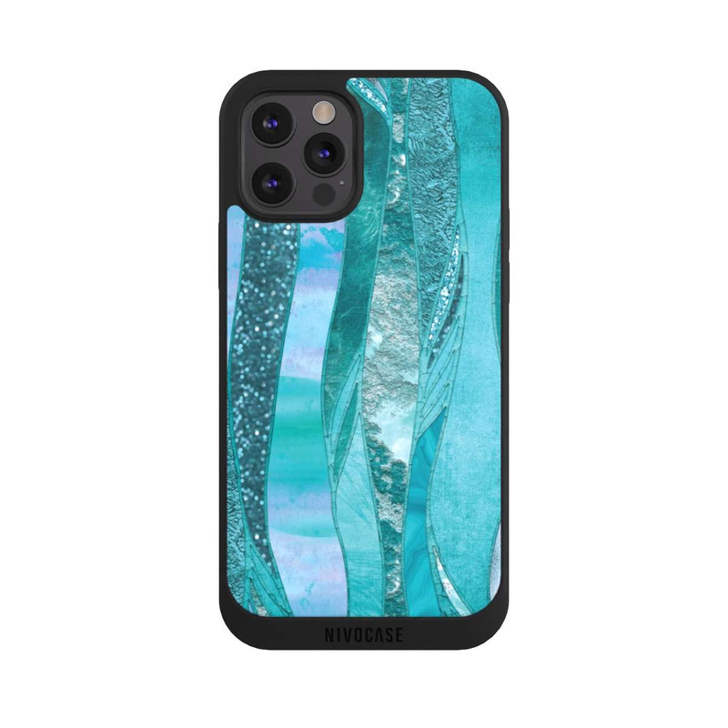 iPhone 12 Pro Max NIVOpure Look pailleté glamour bleu