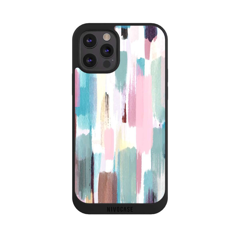 iPhone 12 Pro Max NIVOpure Coups de pinceau abstraits Nuances pastel