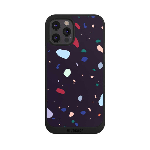 Apple iPhone 12 Pro Max NIVOpure Terrazzo arrondi foncé moderne