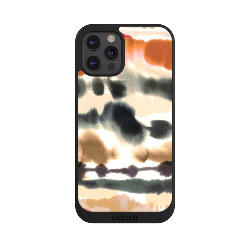 iPhone 12 Pro Max NIVOpure Lignes d'aquarelle nautique douces orange