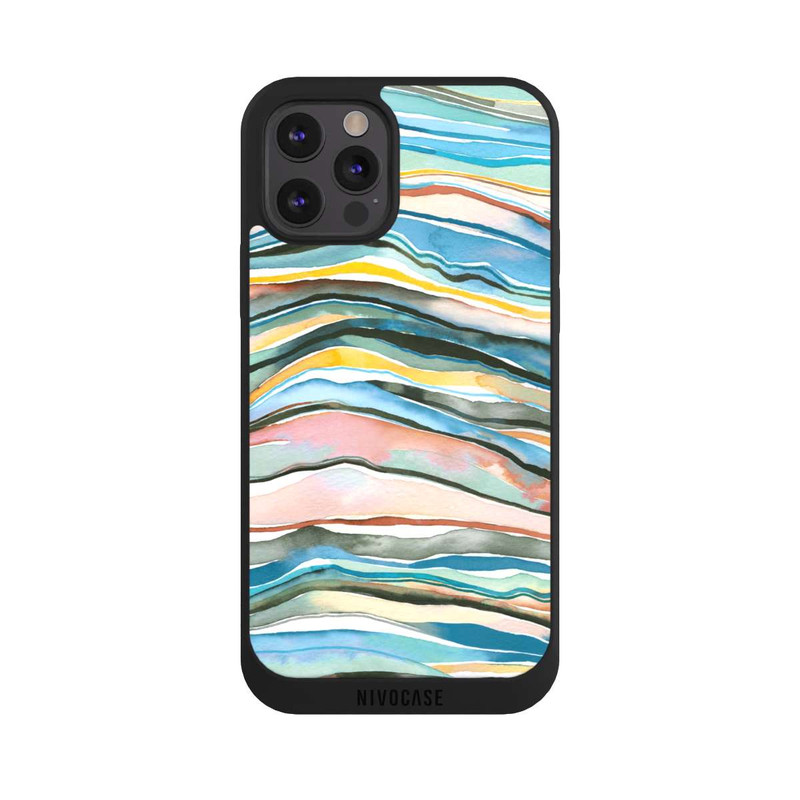 iPhone 12 Pro Max NIVOpure Achatschichten Aquarellblau