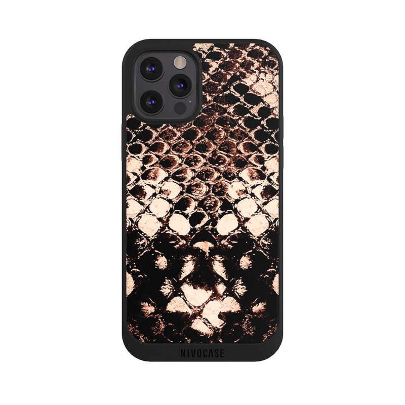 iPhone 12 Pro Max NIVOpure Imprimé serpent d'or rose