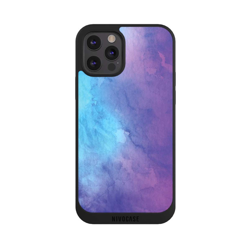 iPhone 12 Pro Max NIVOpure Aquarelle Bleu Rose Fade