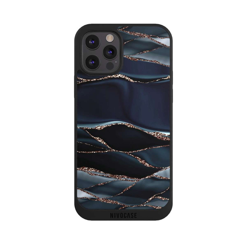 iPhone 12 Pro Max NIVOpure Dunkelgraue Streifen goldener Look
