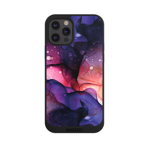 Apple iPhone 12 Pro Max NIVOpure Flüssige Kunst Lila-Pink