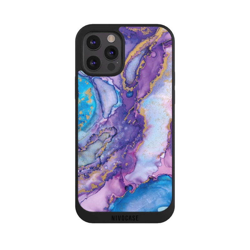 iPhone 12 Pro Max NIVOpure Encre tourbillonnante violette et bleue