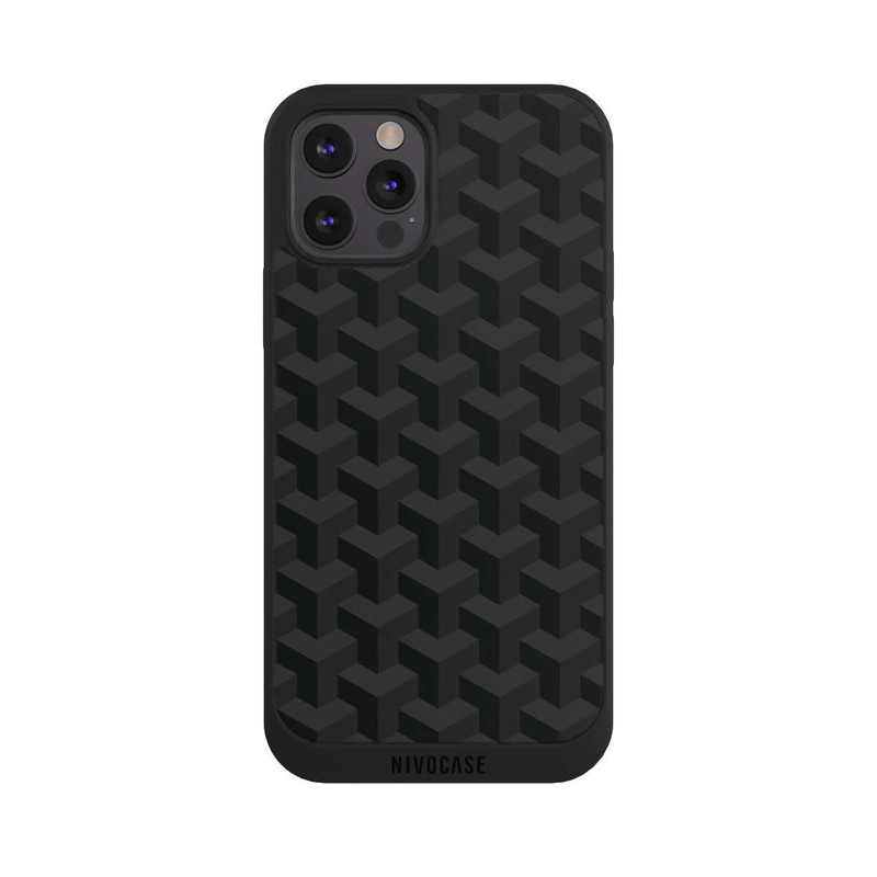 iPhone 12 Pro Max NIVOpure Black Isometric Pattern