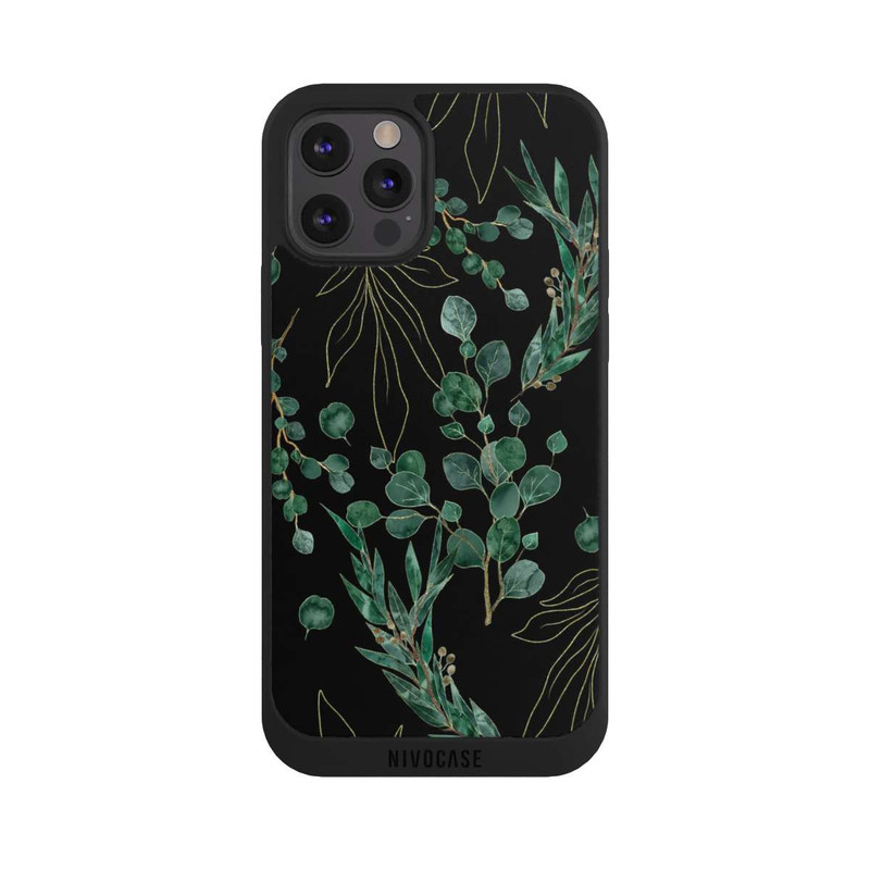 iPhone 12 Pro Max NIVOpure Feuilles d'Eucalyptus Fond Noir