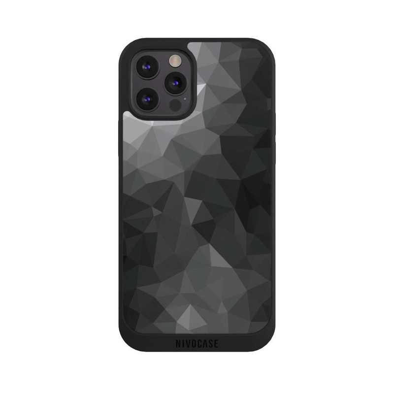 iPhone 12 Pro Max NIVOpure Polygonal Mosaic Noir/Blanc