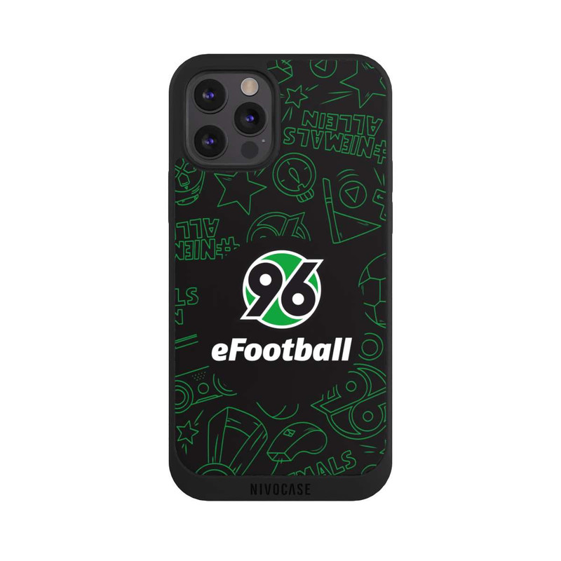 iPhone 12 Pro Max NIVOpure Hannover 96 Football Pattern Design Black